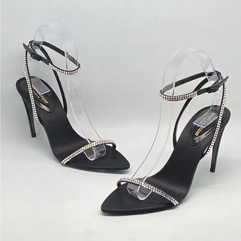 SAINT LAURENT Gippy 90 Crystal Embellished Sandals